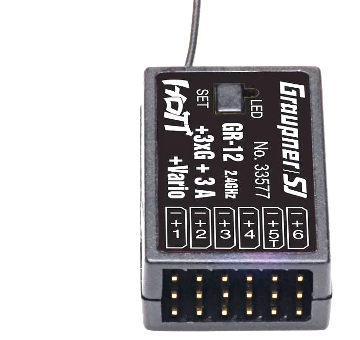 

Graupner HOTT GR-12 3xG+3A+VARIO 2.4GHz 6-Channel Receiver RC Transmitter Remote Control Parts