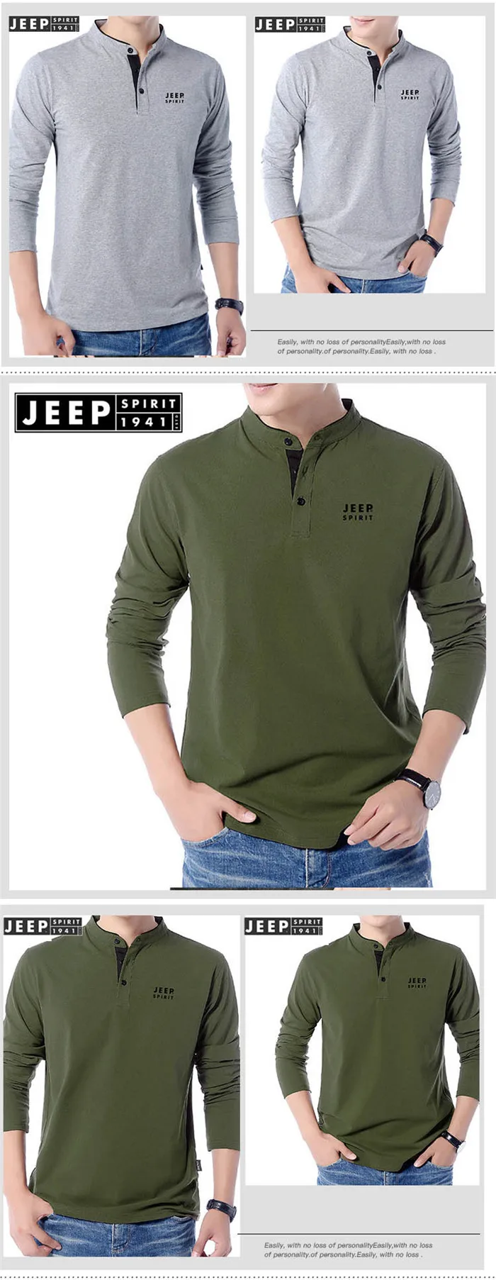 JEEP SPIRIT футболка, мужские футболки, Весенняя футболка с длинным рукавом и v-образным вырезом, мужская хлопковая дышащая Военная футболка, повседневная мужская футболка