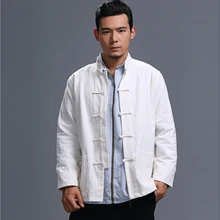 Весна и осень Мода китайский стиль ретро лягушка Повседневная хлопковая льняная кардиган мужская верхняя куртка с карманом