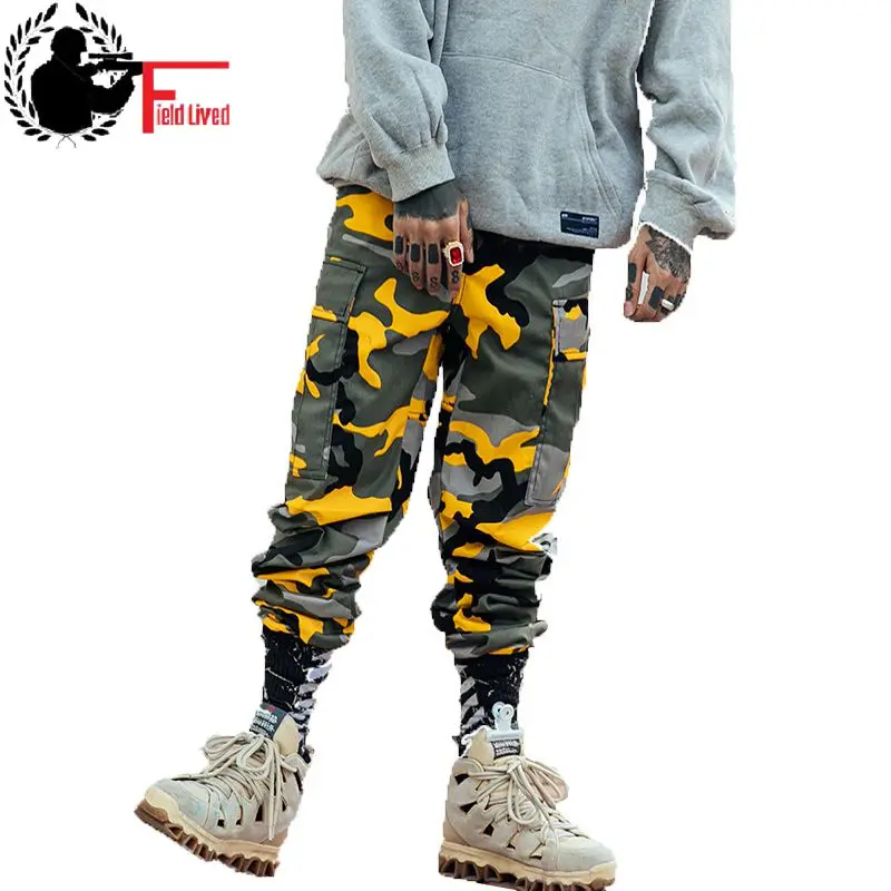 

2019 Color Camo Cargo Pant Mens Baggy Camouflage Trousers Hip Hop Harem Casual Hiphop High Fashion Street Male Streetwear Jogger