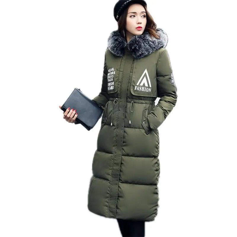 2017 Winter Jacket Women real raccoon fur collar Hooded