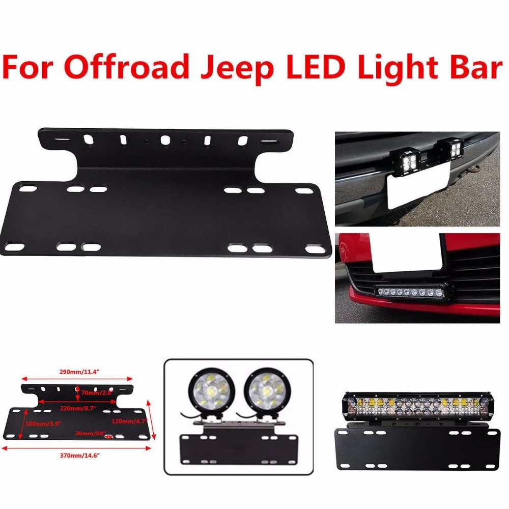 

1pcs Front Bumper License Plate Mount Bracket For Offroad Jeep LED Light led working light Bar Holder