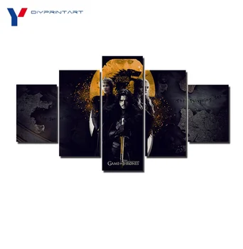 

Game Of Thrones Emilia Jon Snow 5 Pcs/set Wall Art Canvas Painting for Living Room Decoration A0049