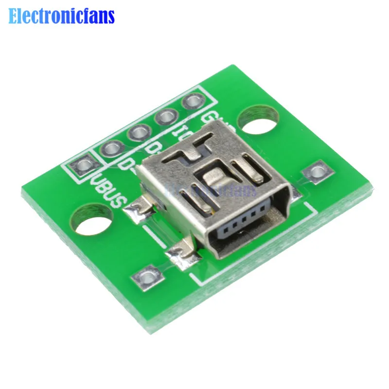 Переходник Micro / Mini USB Type A Male/USB Female для платы PCB 2 54 мм модуль электропитания DIY