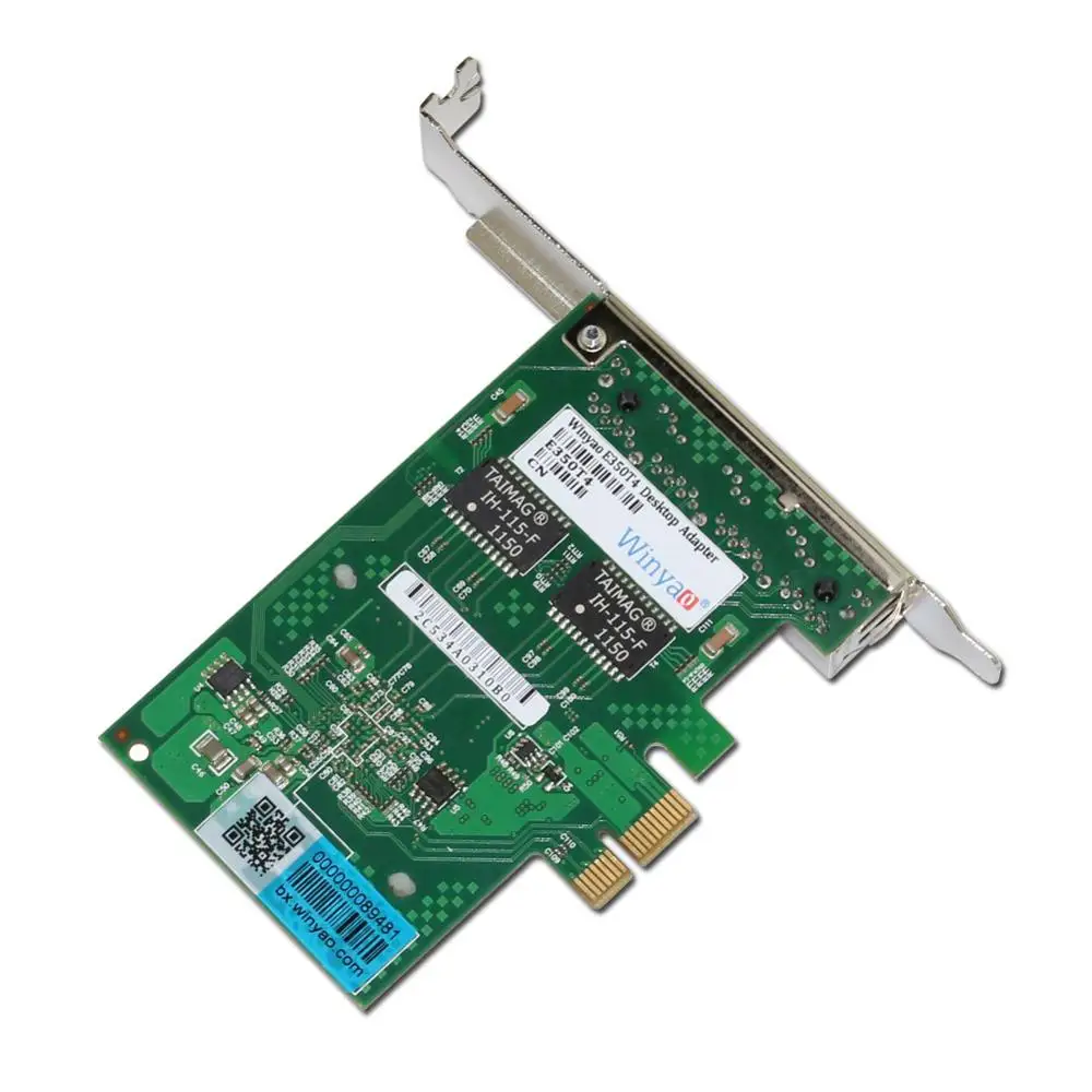 Winyao E350T4 PCI-E X1 Quad Порты и разъёмы 10/100/1000 Мбит/с Gigabit Ethernet сетевой карты серверный адаптер LAN I350-T4 NIC