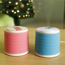 Cute Mini Portable USB Car Air Humidifier Ultrasonic LED Light Essential Oil Aroma Diffuser Home Office Mist Maker Purifier