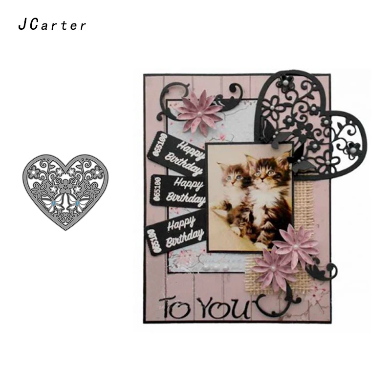 

JCarter Large Flower Heart Metal Cutting Dies Stencils for Scrapbooking DIY Embossing Folder Paper Cards Handmade Album Crafts