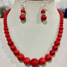 AAA++ большой 6-14 мм Южное море красный корпус серьги из жемчуга набор