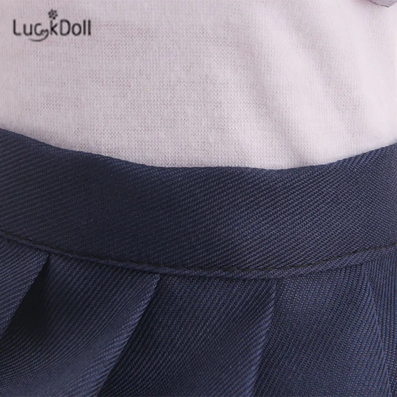 LUCKDOLL маленькой девочки, школьная униформа, гребень+ зеркало, 2 флаконы для духов, 2 щипцы для завивки волос, расческа, ракетка для игры в бадминтон, для 18 дюймов американская кукла