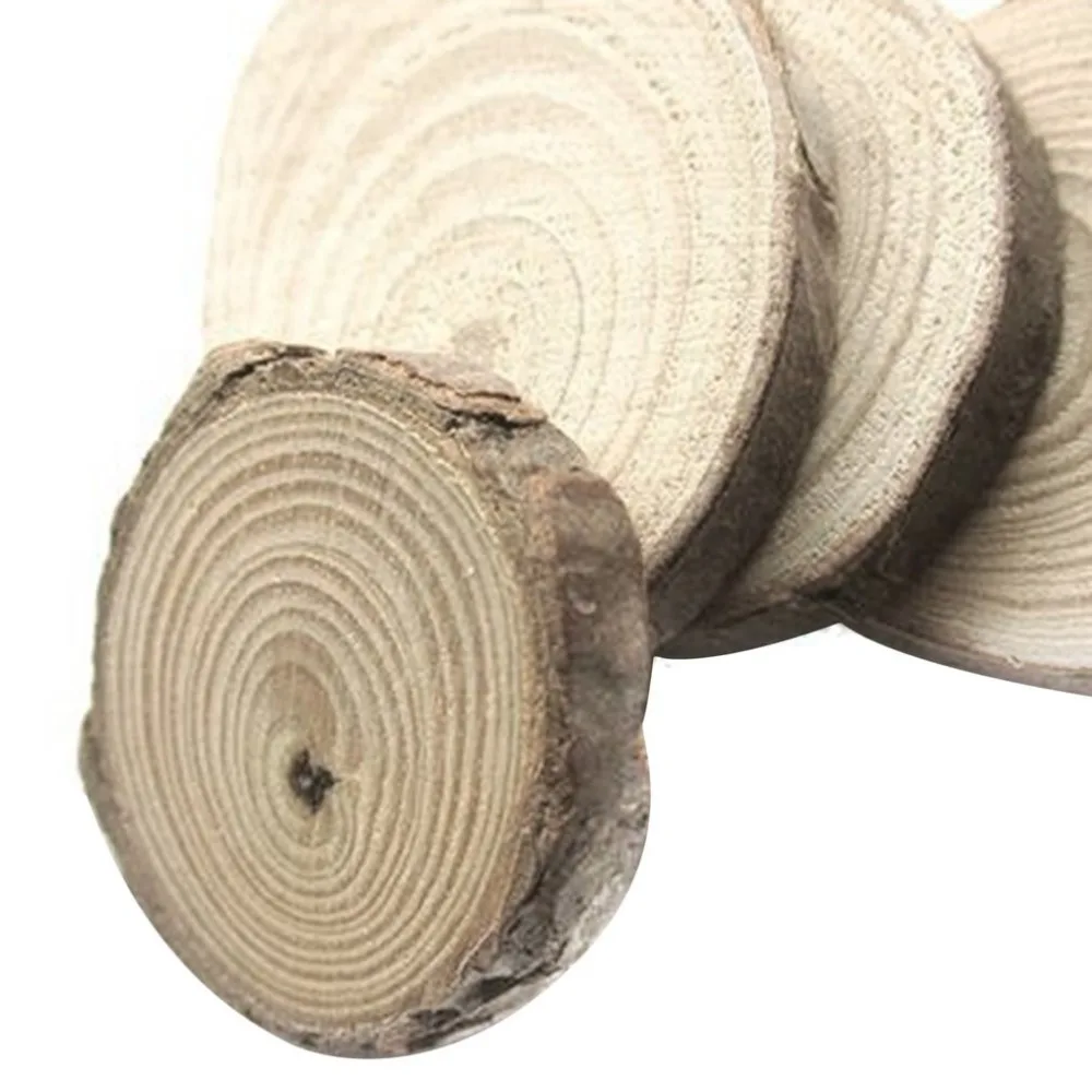 

25pcs 3-4CM Wood Log Slices DIY Crafts Tree Rings Decoration Nature Pine Wood or Wedding Christmas New Year DIY Decoration
