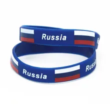 1 шт., лидер продаж, модный силиконовый браслет для футбола в России, спортивный резиновый браслет с голубым флагом, подарки для взрослых, размер SH216