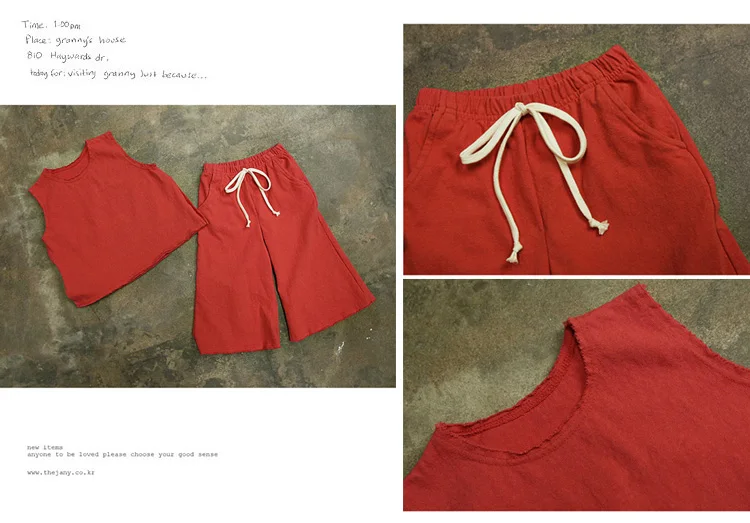 Casual Kids Clothes Suit For Teenage Girls Clothing set 2019 Summer Solid Vest Tshirt Pants 2-piece Soft Cotton Children Outfits (7)