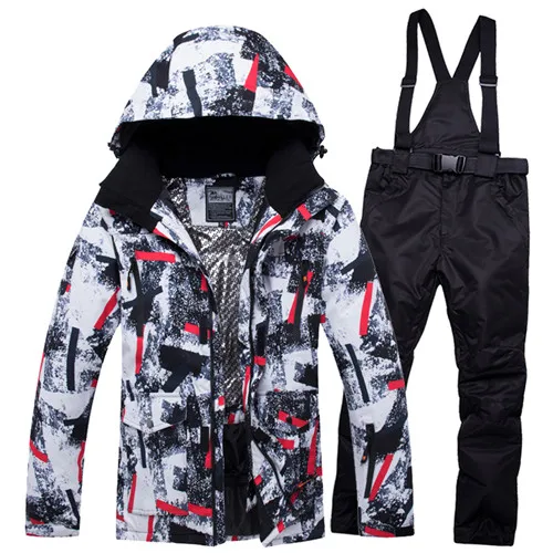 Новинка, зимний лыжный костюм для мужчин, лыжный мужской комплект одежды, уличная теплая водонепроницаемая ветрозащитная куртка для сноуборда, штаны, одежда - Цвет: Color 2