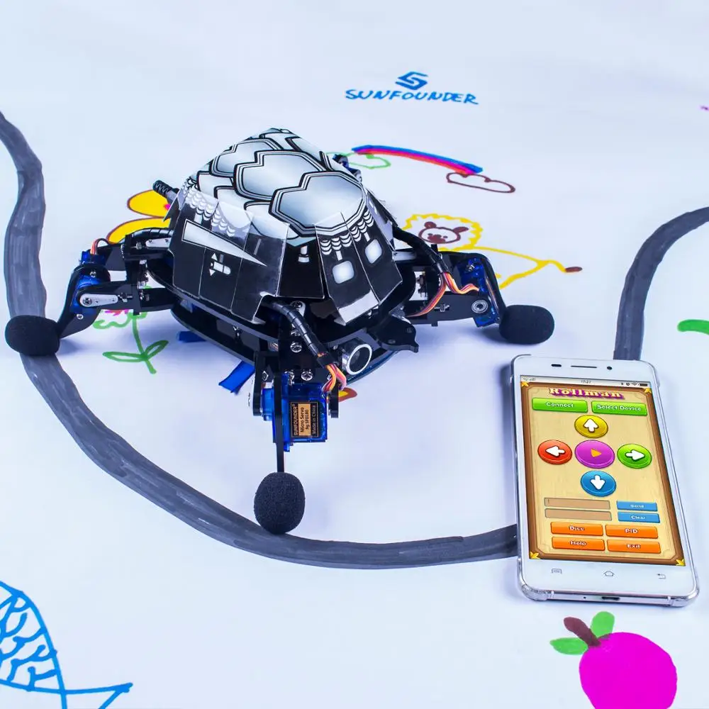 Набор игрушек SunFounder Rollflash Bionic Robot Turtle набор с управлением через приложение для