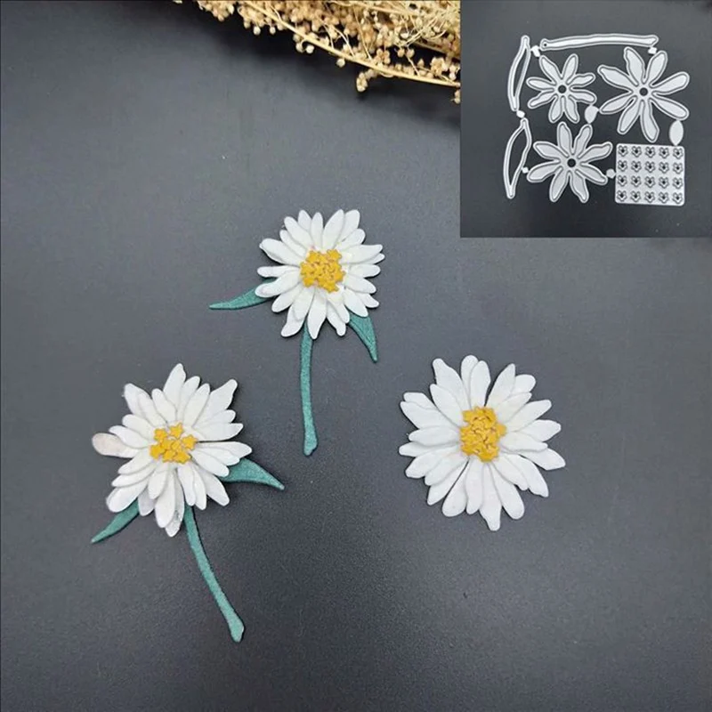 

Metal Cutting Dies Cut Die Mold New Flowers Daisy Scrapbook Paper Craft Knife Mould Blade Punch Stencils Dies