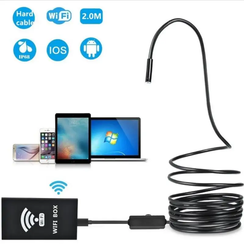 

8mm Diameter 5M Wireless Wifi Endoscope Camera Borescope HD 720P Waterproof Inspection For iOS For Android