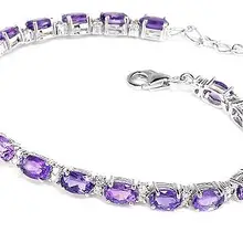 Браслет-цепочка с аметистом,, настоящий натуральный аметист, серебро 925 пробы, 0.45ct* 20pcs, драгоценный камень, ювелирные украшения# XY181016004