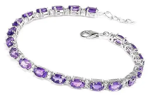 

Amethyst chain bracelet Free shipping Real natural amethyst 925 sterling silver 0.45ct*20pcs gemstone Fine jewelry #XY181016004