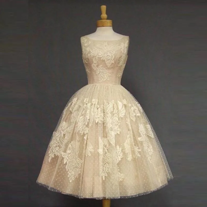 Real Image Beige Ivory Knee Length Graduation Dresses 2016 Custom