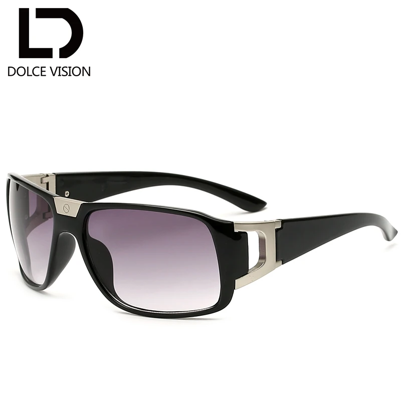 DOLCE VISION Cool Wrap Sun Glasses For Men High Quality Brand Designer Black Sunglasses Male