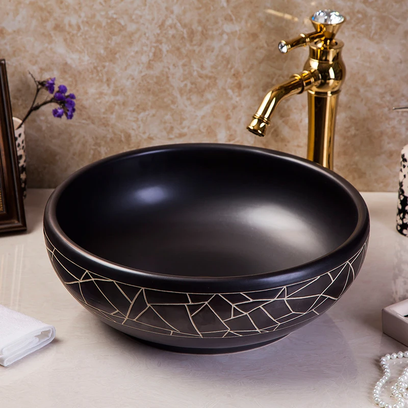 China Artistic Handmade Europe Vintage Lavabo Washbasin Ceramic Bathroom Sink Counter Top decorative bathroom chinese wash basin (7)