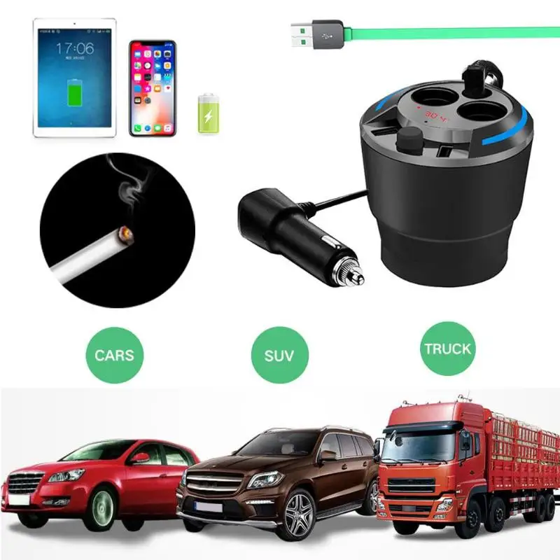 Kopen 12 V 24 V Dual Socket Autolader Voertuig Auto Auto Sigaret aansteker Splitter 2 Usb poort Plug Adapter Sigarettenaansteker nieuwe