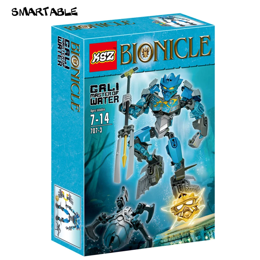 Smartable 87 шт. BIONICLE 707 3 Экшн фигурки Master of Water Gali строительные блоки кирпичные игрушки