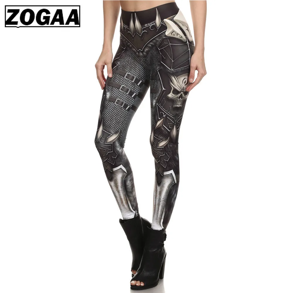 

ZOGAA Brand New BARBARIAN Skull Women Leggings Printed Leggins Woman Pants Black Leggings Women 2019 Summer