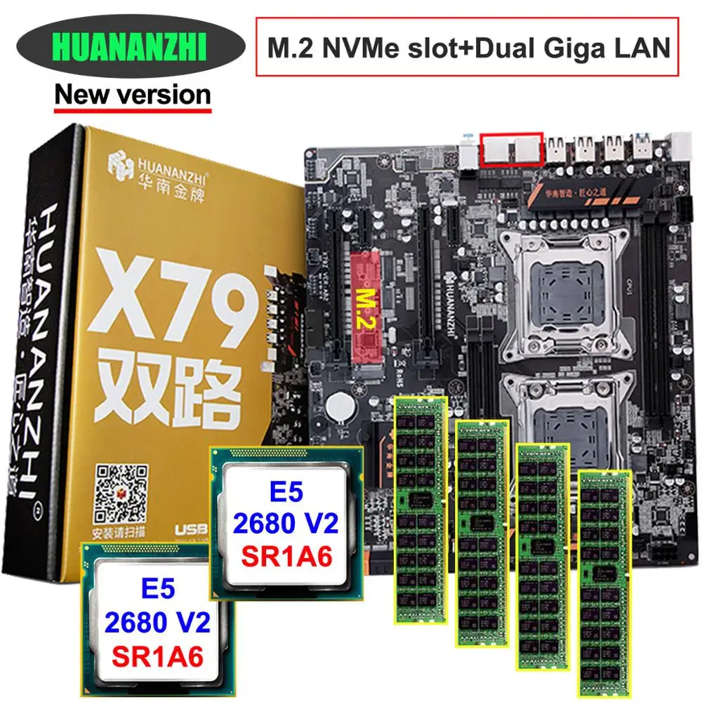 Скидка набор материнская плата HUANAN Чжи двойной X79 LGA2011 материнской платы с NVMe M.2 слот двойной Процессор Intel Xeon E5 2680 V2 оперативная память 32G (4*8G) Скидка набор материнская плата HUANAN Чжи двойной X79 LGA2011 материнской платы с NVMe M.2 слот двойной Процессор Intel Xeon E5 2680 V2 оперативная память 32G (4*8G)