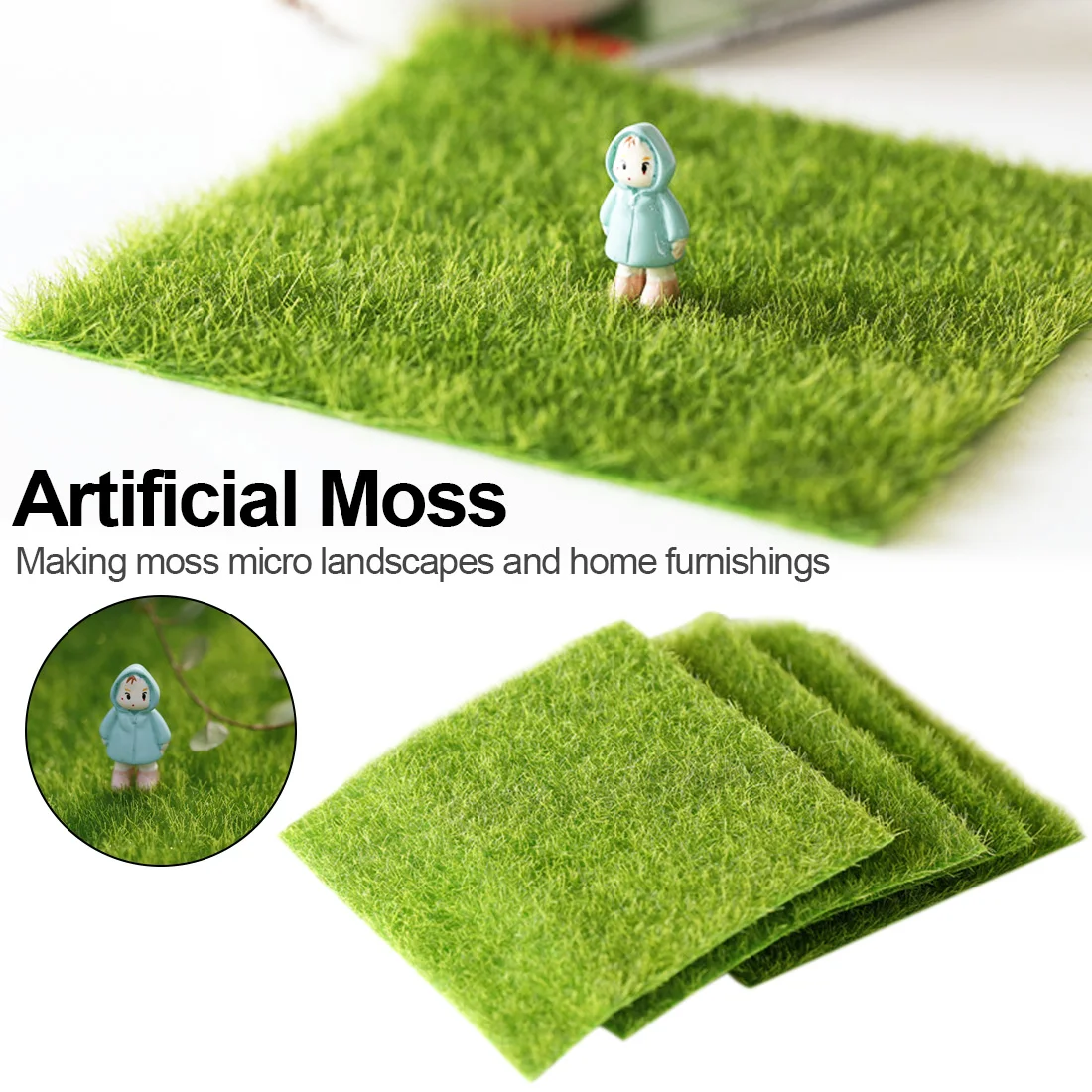 Garden Grass Lawn Moss Miniature Craft Pot Fairy Dollhouse Home Garden Decor Artificial Grass Fake Lawn Grass