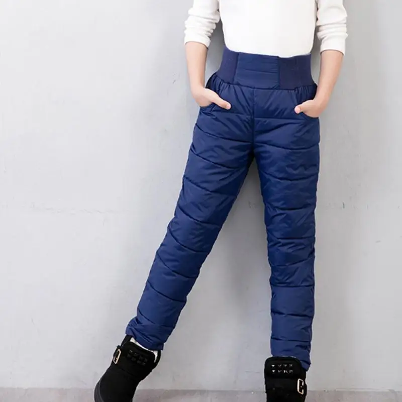 Baratos Niños pantalones niñas polainas pantalones para niñas invierno espesar ropa delgada caliente abajo bebé niños otoño ropa
