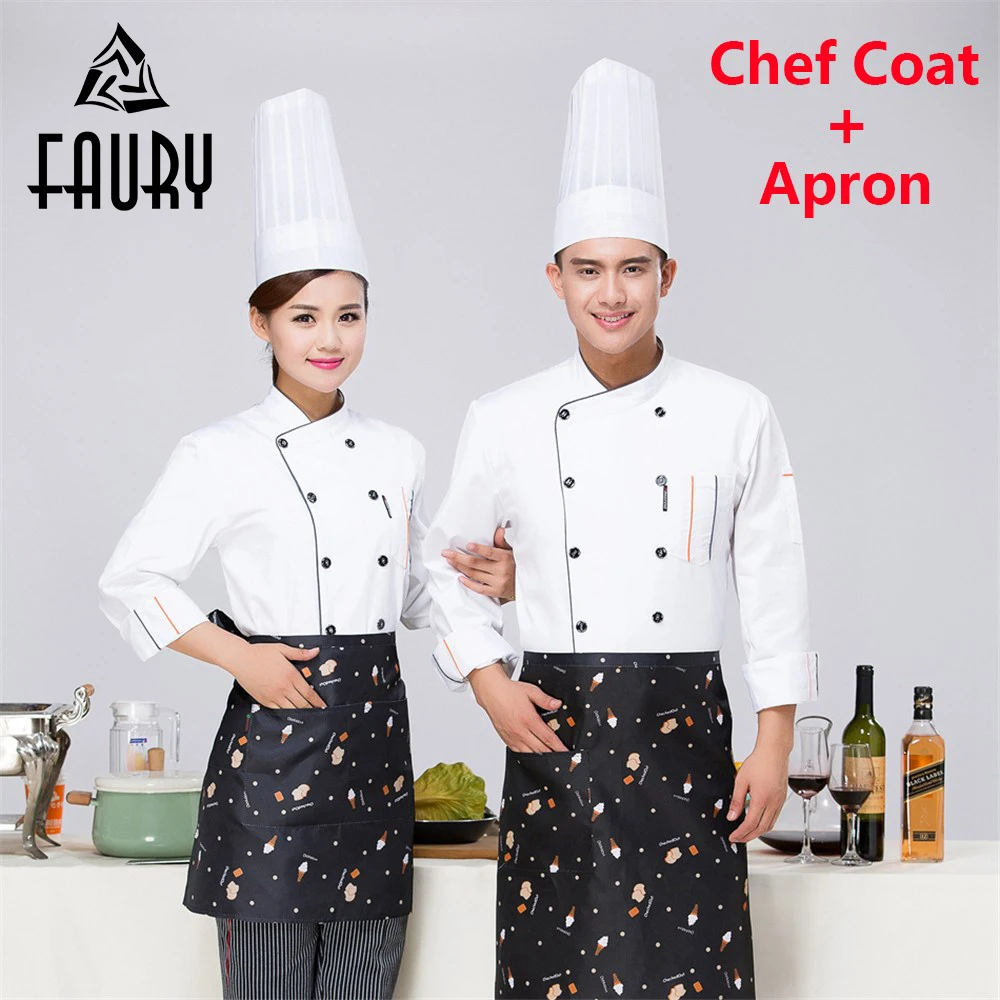 

Unisex Long Sleeve Chef Sushi Restaurant Food Service Bakery Waiter Work Uniforms Cooking Wear Coat Kitchen Jacket Tops M-3XL