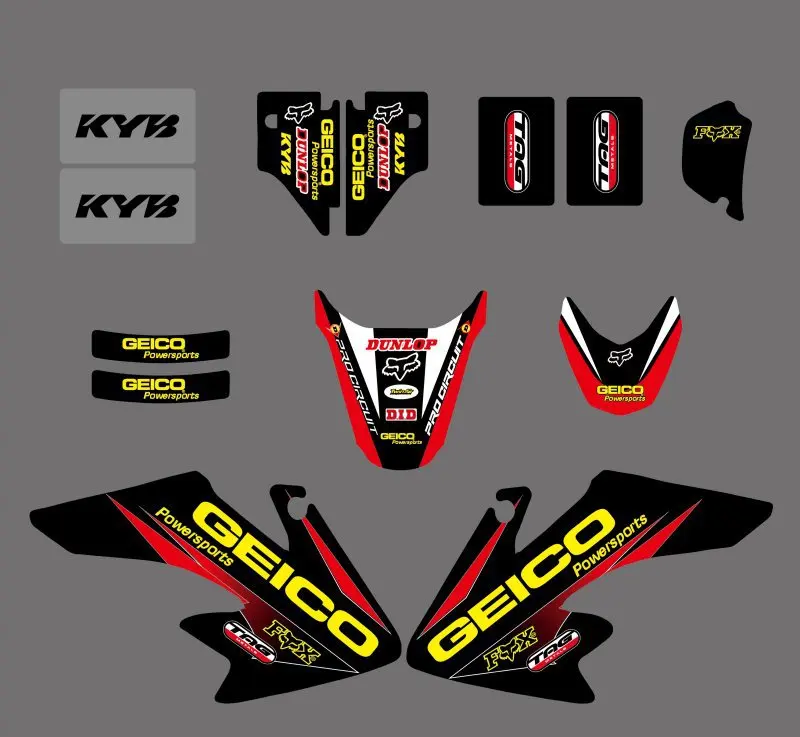 Наборы наклеек для Honda CRF50 CRF50F 2004 2005 2006 2007 2008 2009 2010 2011 2012 CRF 50 50F|sticker kit|crf 50decal kit |