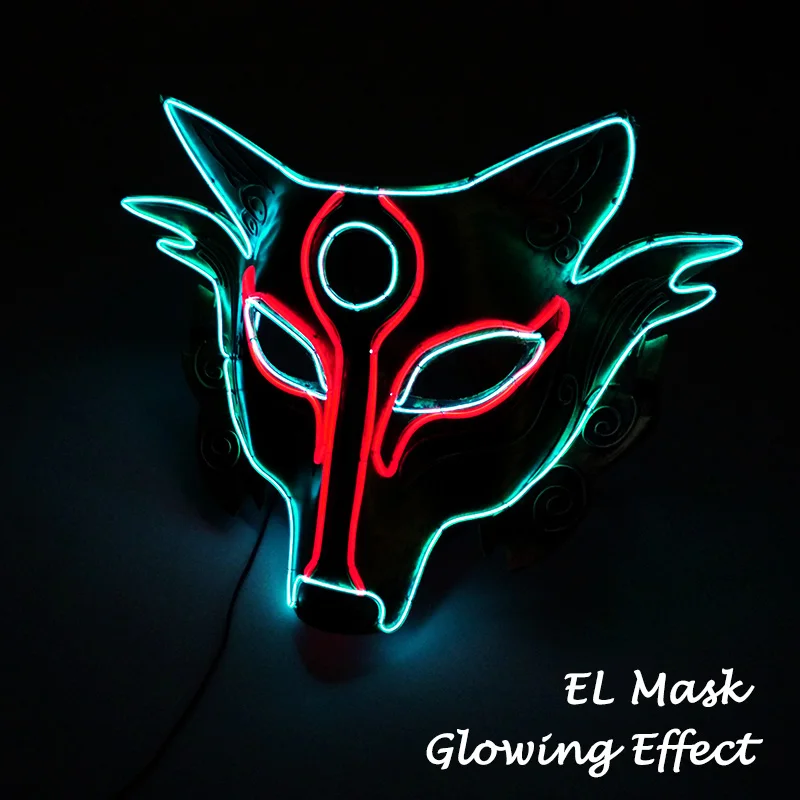 New Design Animal Masquerade Party Wolf Mask Glowing Carnaval Purge LED Mask And Holiday Theme
