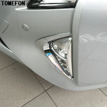 

For Toyota Prius XW50 2016 2017 ABS Chrome Front Fog Light Headlight Eyelid Trim Strip Cover 2pcs Car Styling