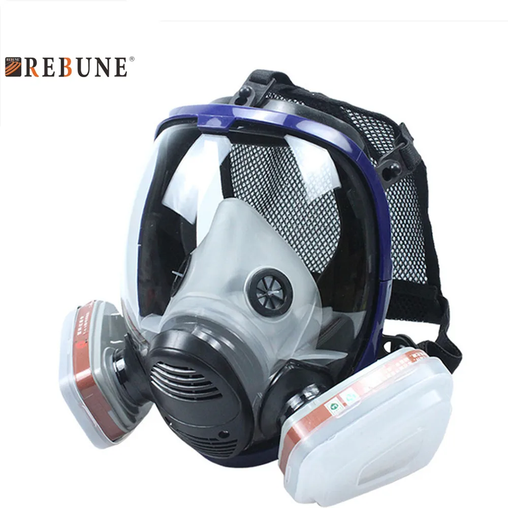 REBUNE 7 In 1 Set Full Face Mask For 6800 Gas Mask Full Face Facepiece Respirator For Painting Spraying Protection Tool