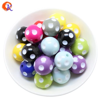 

Free Shipping 100PCS/Lot Mixed Color 20MM Resin Polka Dot Beads Resin Round Chunky Beads for Chunky Necklace Jewelry CDWB-514065