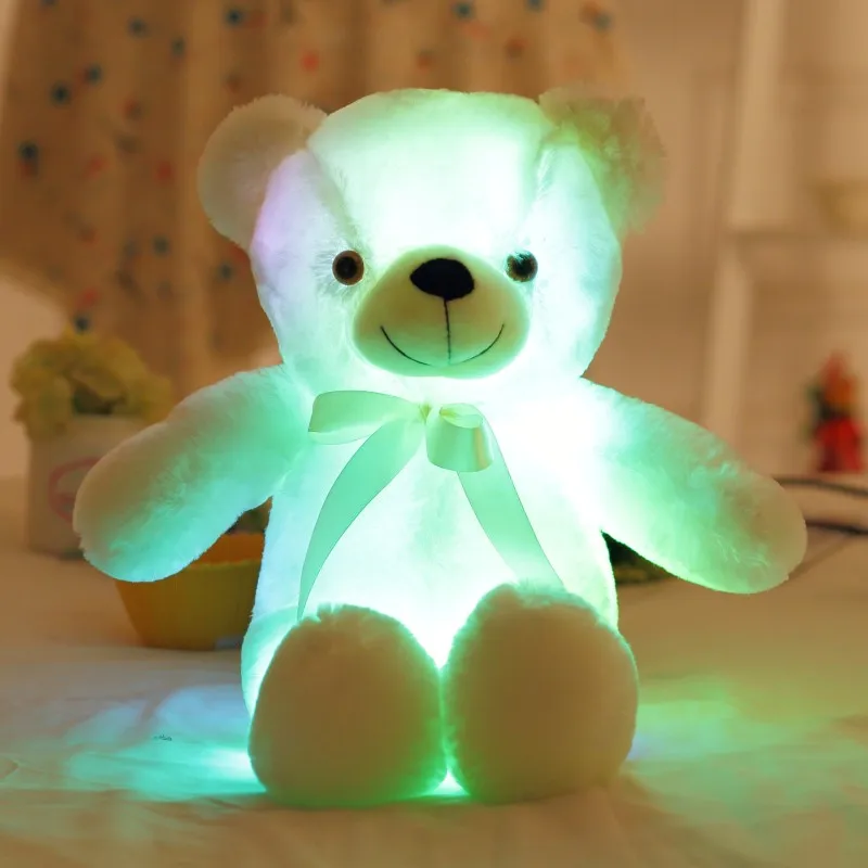 50 см креативный светильник светодиодный индуктивный плюшевый мишка мягкие животные плюшевая игрушка красочный светящийся плюшевый мишка рождественский подарок для детей