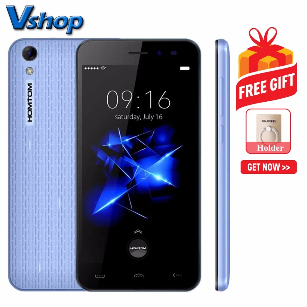 

Original HOMTOM HT16 3G WCDMA Mobile Phones Android 6.0 1GB RAM 8GB ROM Quad Core Smartphone 720P 5.0 inch Dual SIM Cell Phone