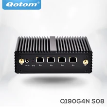 Barebone Mini Pc Qotom-Q190G4N-S08 Quad Core J1900 VGA 4*usb Fanless X86 ,apply to router, firewall, proxy