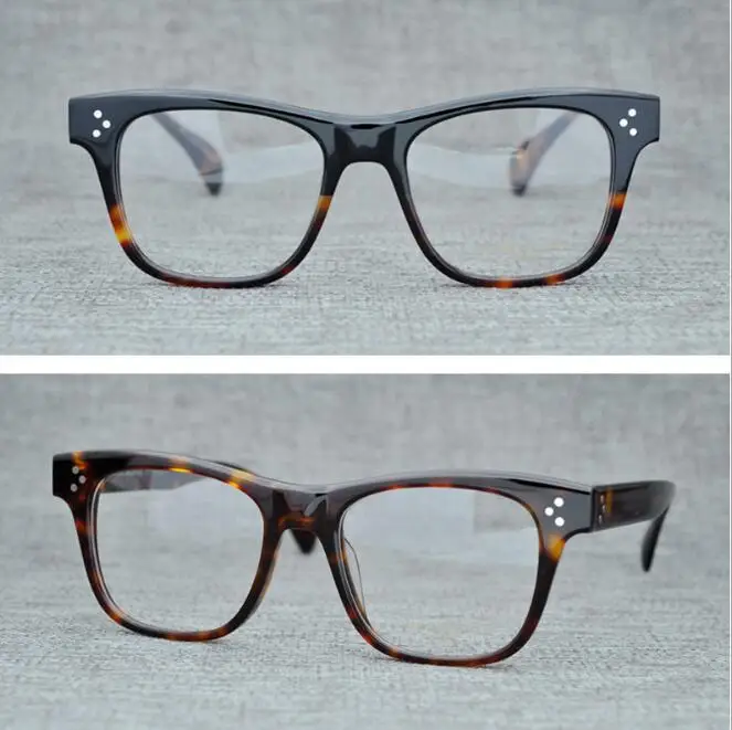 

LKK Hand-made glasses Men's high quality large frame retro spectacle frame large face frame myopic glasses transparent color