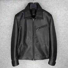 Брендовое классическое кожаное пальто horseskin, мужские куртки из натуральной кожи, модная мужская Тонкая японская куртка, качество