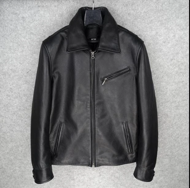 Free shipping.Brand classic horseskin leather coat,mens 100% genuine leather Jackets,fashion man slim japan jacket,quality genuine leather shearling coats & jackets