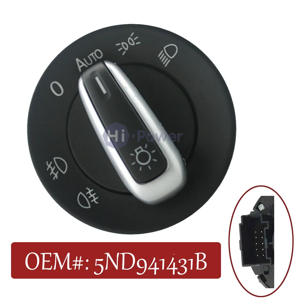 Headlight & Fog Light Switch Control For VW Passat CC Jetta MK5 Golf 5ND941431B 01