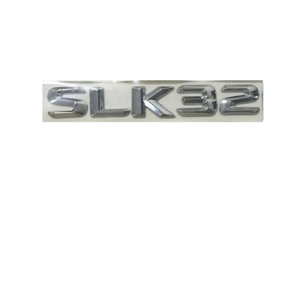 

Chrome Shiny Silver ABS Car Trunk Rear Number Letters Words Badge Emblem Decal Sticker for Mercedes-Benz SLK32