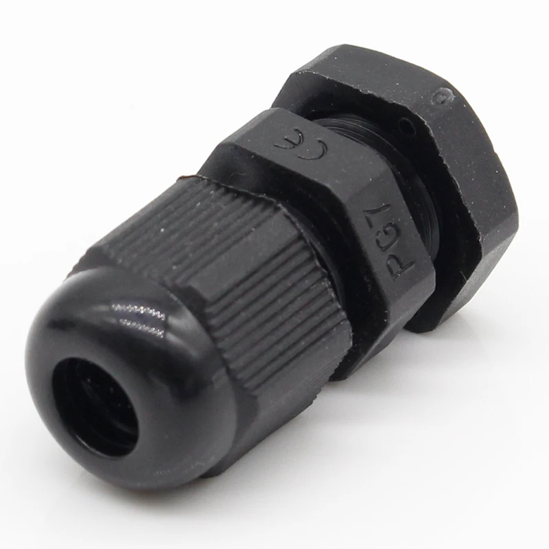 Cable gland 10 Pcs PG7 Black Plastic Waterproof Cable Glands Joints