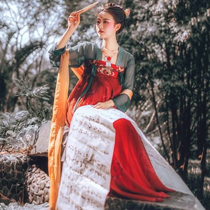 Классический Hanfu для женщин Китайский национальный танец костюм певцов одежда для сцены народное платье Восточное представление фестиваль наряд DC1822