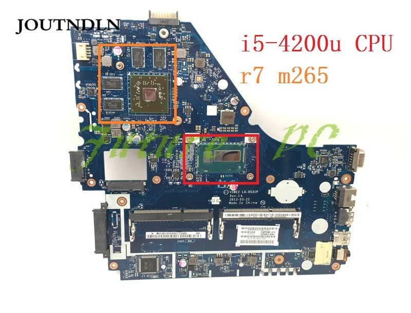 JOUTNDLN для acer aspire E1-572G материнская плата для ноутбука V5we2 la-9531p nbmfp1100b W/i5-4200u cpu и r7 m265 тестовая работа