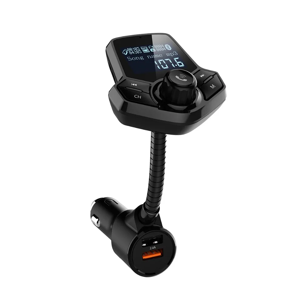 Powstro Dual USB быстрая зарядка для автомобиля 3,0+ A Автомобильное зарядное устройство адаптер и fm-передатчик MP3-плеер TF карта U диск ЖК-дисплей автомобильный комплект