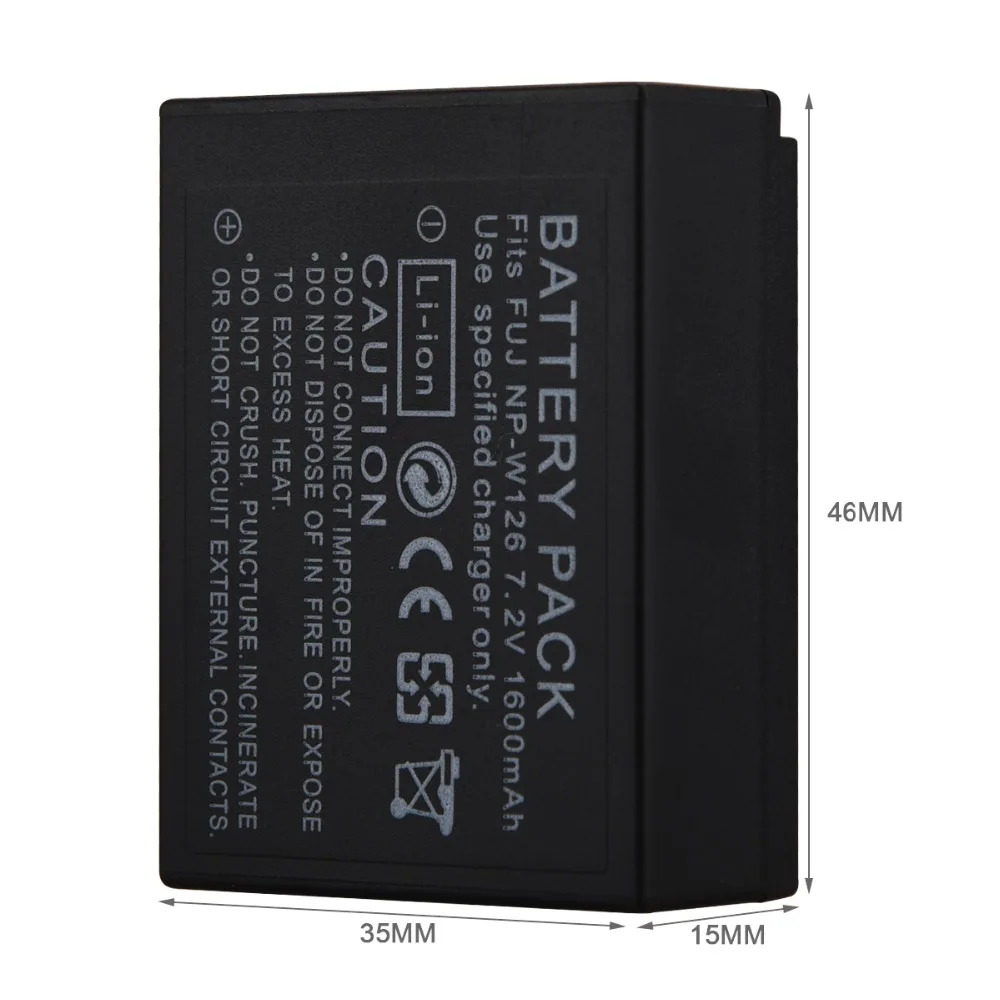 1 шт 1600 mAh NP-W126 NP W126 Замена Камера Аккумулятор для Fujifilm FinePix HS30EXR HS33EXR HS50EXR X-A1 X-E1 X-E2 X-M1 X-Pro 1